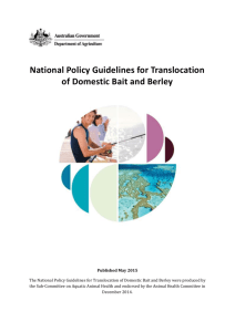 National Policy Guidelines for Translocation of Domestic Bait and