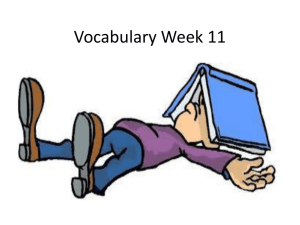 Vocabulary Week 11
