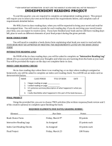 independent reading project—book choice form
