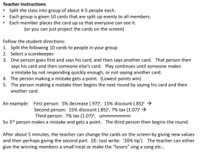 Teacher Instructions