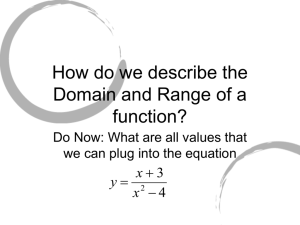 How do we describe the Domain and Range of a function?