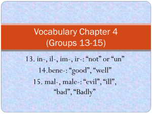 Vocabulary Chapter 4 (Groups 13-15)