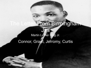 The Letter From Birmingham Jail Martin Luther King Jr.