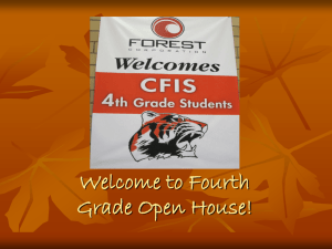 Welcome to Fourth Grade Open House!