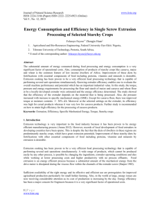 Energy Consumption and Efficiency in Single Screw Extrusion