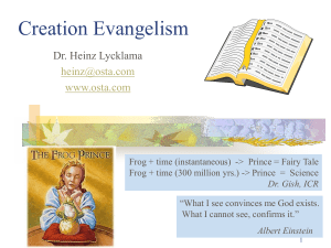 Creation Evangelism - Heinz Lycklama's Website