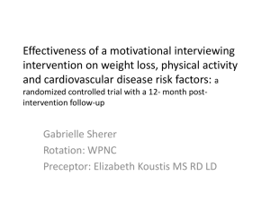 Effectiveness of a motivational interviewing intervention on weight