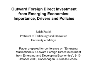 Outward Foreign Direct Investment from Emerging Economies