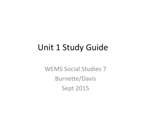 Unit 1 Study Guide - Warren County Schools
