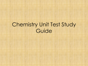 Chemistry Unit Test Study Guide