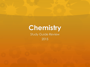 Chemistry Study Guide 2015