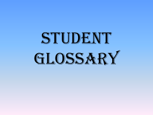 Student Glossary - Springboro Community Schools