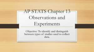 AP STATS Chapter 1 Observations and Experiments