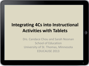 Integrating 4Cs into instructional activities with tablets