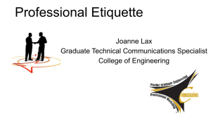 Professional Etiquette - College of Engineering