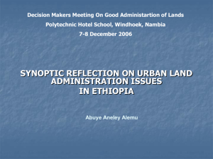 report on urban land administration and land markets