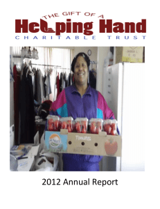 Accomplishments for 2012 - The Gift Of A Helping Hand Charitable