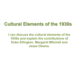 Cultural Elements of the 1930s
