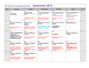 Ms. Meyer's Language Arts Class September 2014