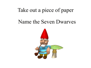 Take out a piece of paper Name the Seven Dwarves