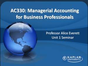 AC113: Accounting for Non Accounting Majors