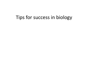 study hints/tips for biology! - North Allegheny School District