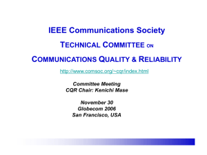 Presentation by Kenichi Mase - IEEE Communications Society