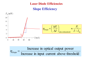 Laser Diode Efficiencies - Sonoma State University