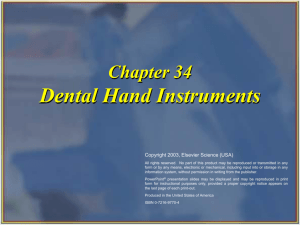 Dental Hand Instruments Chapter 34