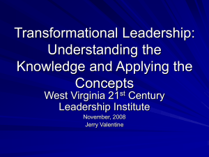 Transformational Leadership - West Virginia Department of Education