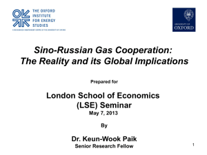 Update of Sino-Russian Gas Cooperation