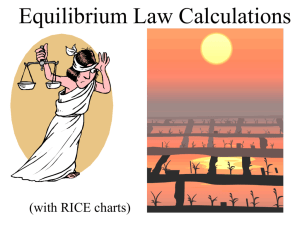 PowerPoint - Equilibrium Law Calculations - Kc, RICE