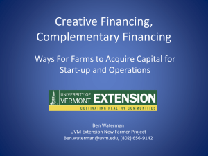 Financing the Community Supported Farm