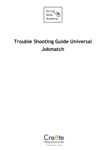 Universal Jobmatch Troubleshoot Guide
