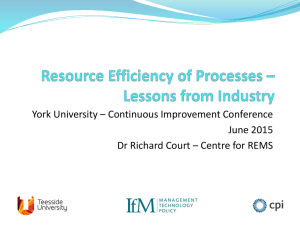 Improving the resource efficiency of processes