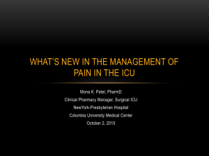 What's New in the Management of Pain in the ICU
