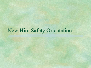 New Hire Safety Orientation