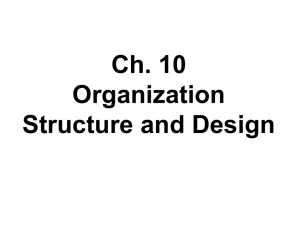 Organization Structure and Design