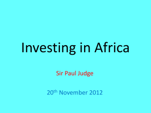 Investing in Africa - Cambridge Africa Business Network