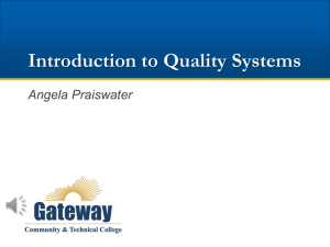 Introduction to Quality Systems