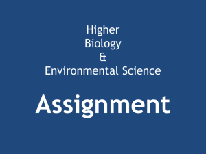 Higher Biology & Environmental Science