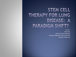 Stem Cell Therapy for lung Disease: Prospects &