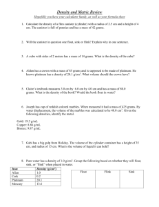 Density and Metric Review