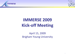 Documentation Assignment - BYU IMMERSE