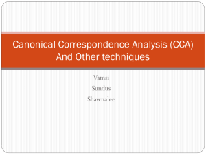Canonical Correspondence Analysis (CCA)