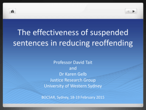 The effectiveness of suspended sentences in reducing reoffending