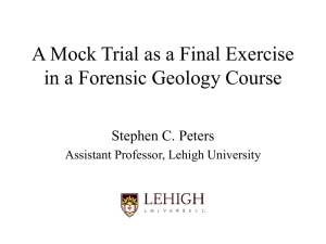 A Mock Trial as a Final Exercise in a Forensic
