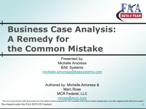 Business Case Analysis - Society of Cost Estimating and Analysis