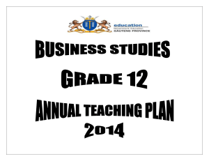 Business Studies Grade 12 Annual Teaching Plan