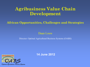 Conceptual presentation of agric value chain